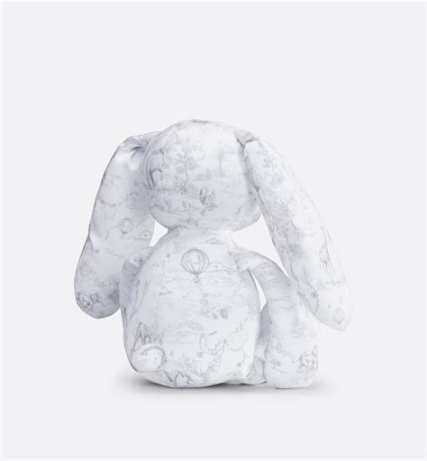 rabbit dior|Rabbit Stuffed Toy White Cotton Satin with Gray Toile de Jouy .